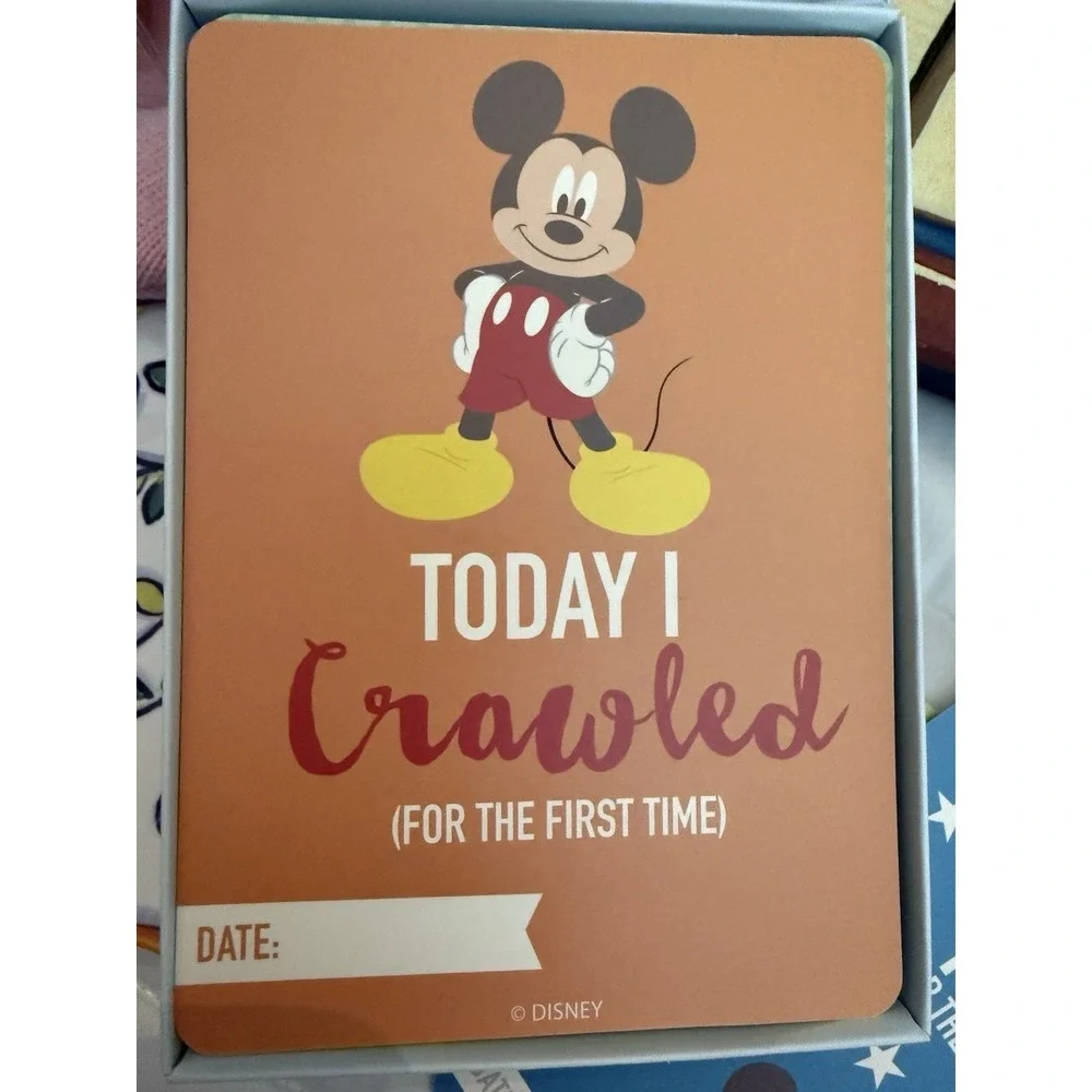 Disney Mickey Mouse First Year Baby Boy Milestone Cards New - Open Box -cute!